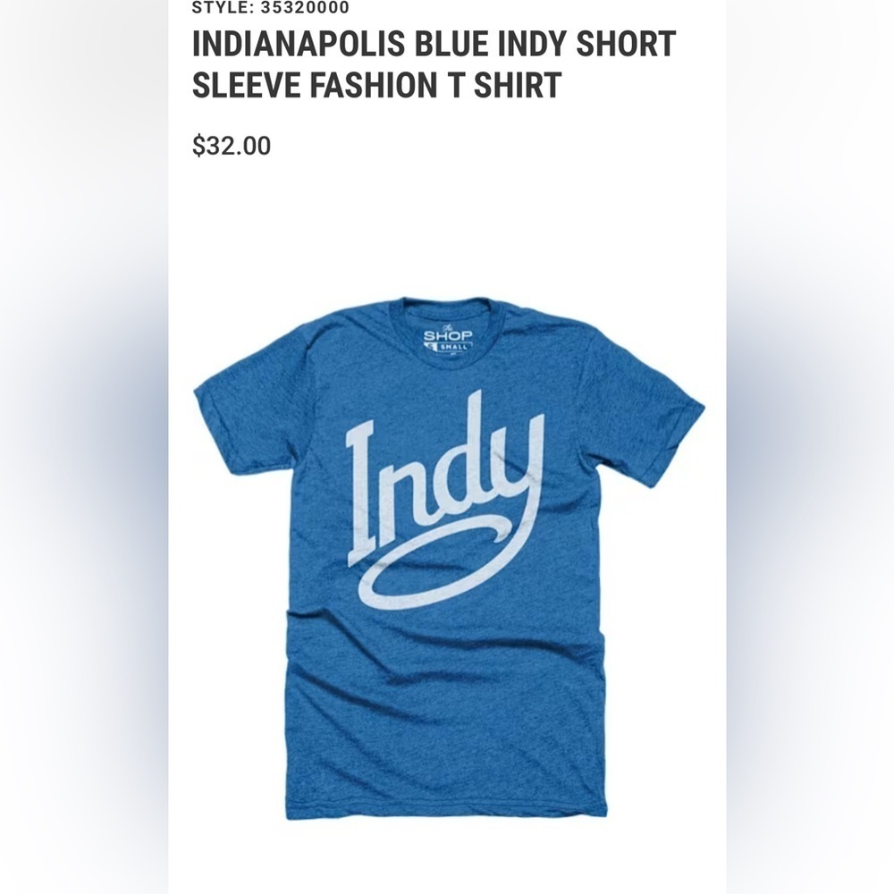 Visit Indy Blue Men’s unisex t shirt small Indianapolis Indiana